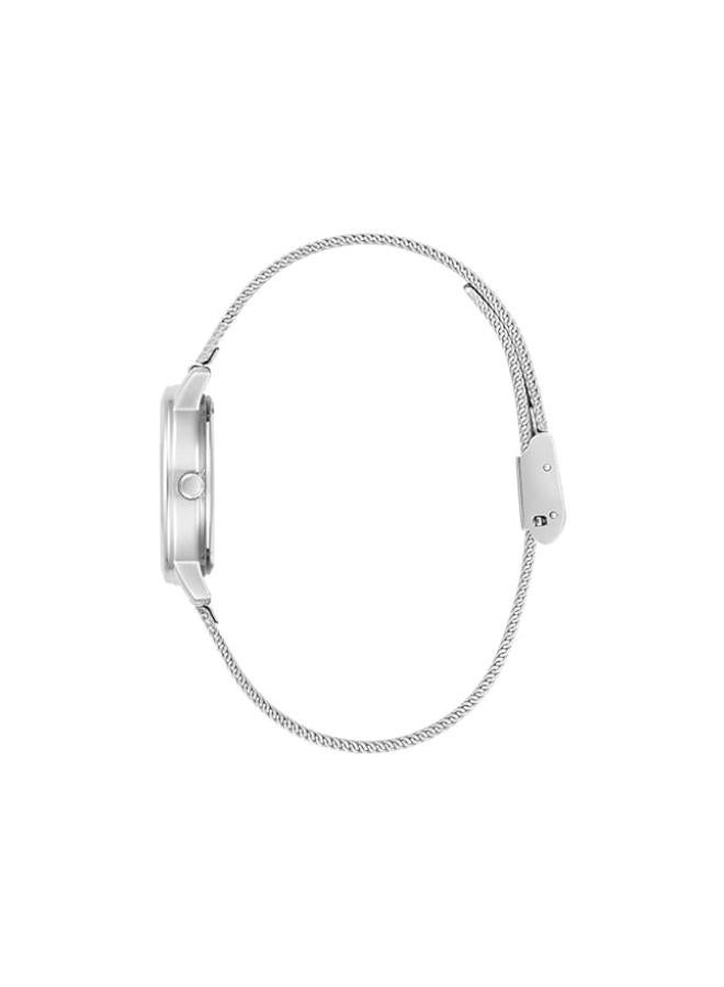 جس ساعة يد نسائية ستانلس ستيل بقرص فضي تناظرية من جيس - Image 2